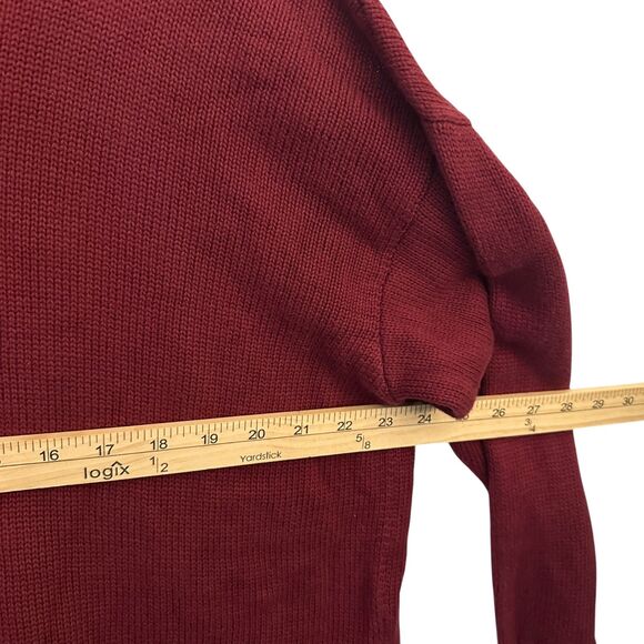 Gap Maroon Boxy Oversized Cotton Tunic Pullover Sweater Cuffs Size M - Picture 5 of 7